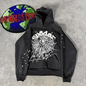 authentic black sp5der hoodie
